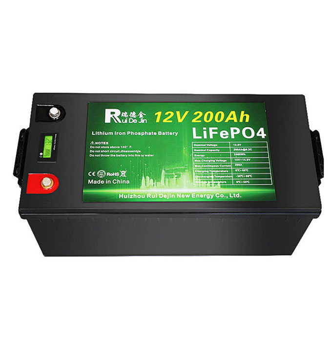 12V 24V lithium iron phosphate battery black case